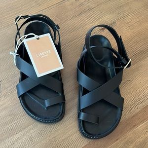 Liberte Bronte Black Sandals Size 39/8